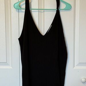 LOFT Black sleeveless double v-neck sweater tank